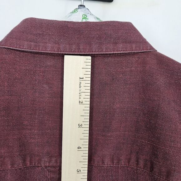 Vintage Cellini Shirt Mens Extra Large Maroon Button Down Casual Long Sleeve XL - Picture 7 of 12
